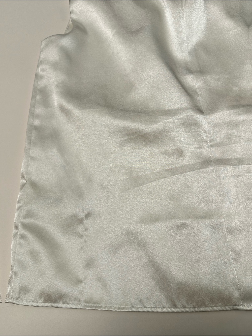 Calvin Klein White Satin Draped Twist Neck Sleeveless Blouse Minimalist Evening - Picture 4 of 6